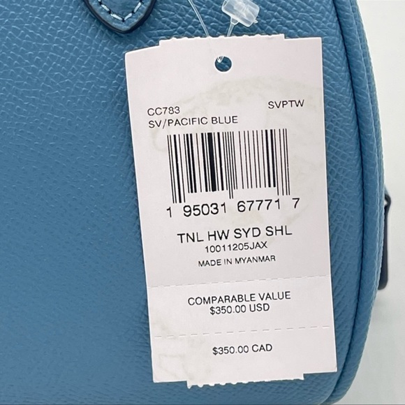 Coach Sydney Satchel Crossbody Bag Leather Midnight Blue - Picture 12 of 12